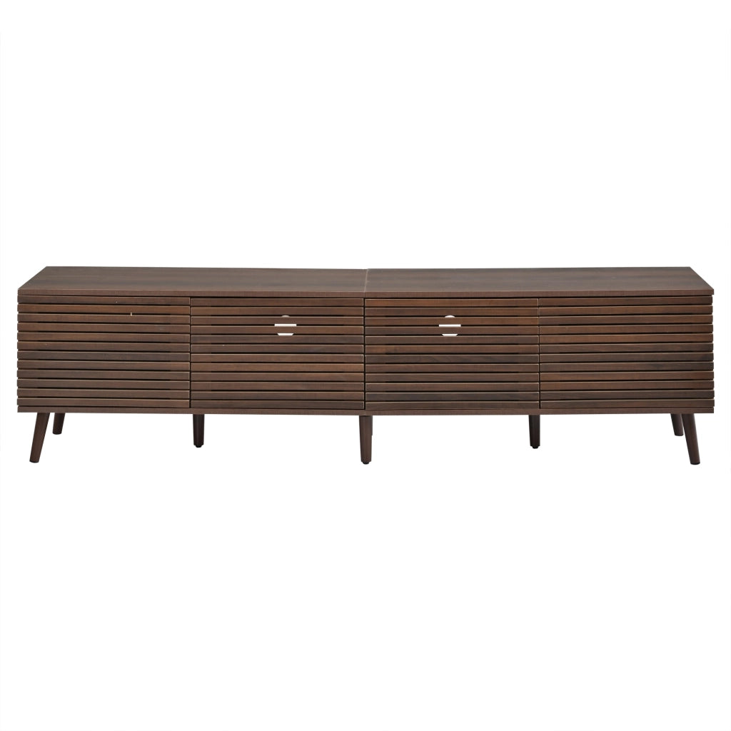 Mobile TV, mobile basso a 4 ante, adatto a un televisore da 75 pollici, 170 x 35 x 40 cm, color noce