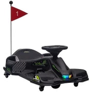 Go Kart Elettrico per Bambini 8-12 Anni Velocità 3-8 km/h per Drifting con Luci e Musica, Nero