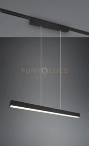DUOLINE PAROS SOSPENSIONE LED 29W 3400lm, 3000K BI-EMISSIONE METALLO NERO L. 90CM DIMMERABILE