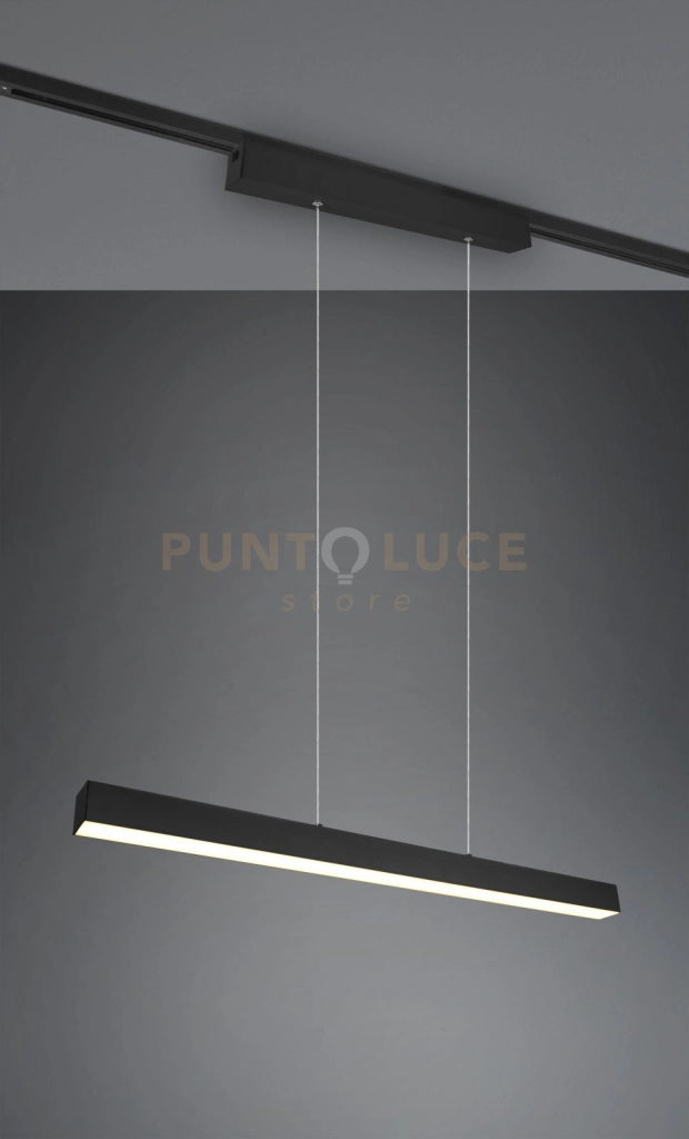 DUOLINE PAROS SOSPENSIONE LED 29W 3400lm, 3000K BI-EMISSIONE METALLO NERO L. 90CM DIMMERABILE