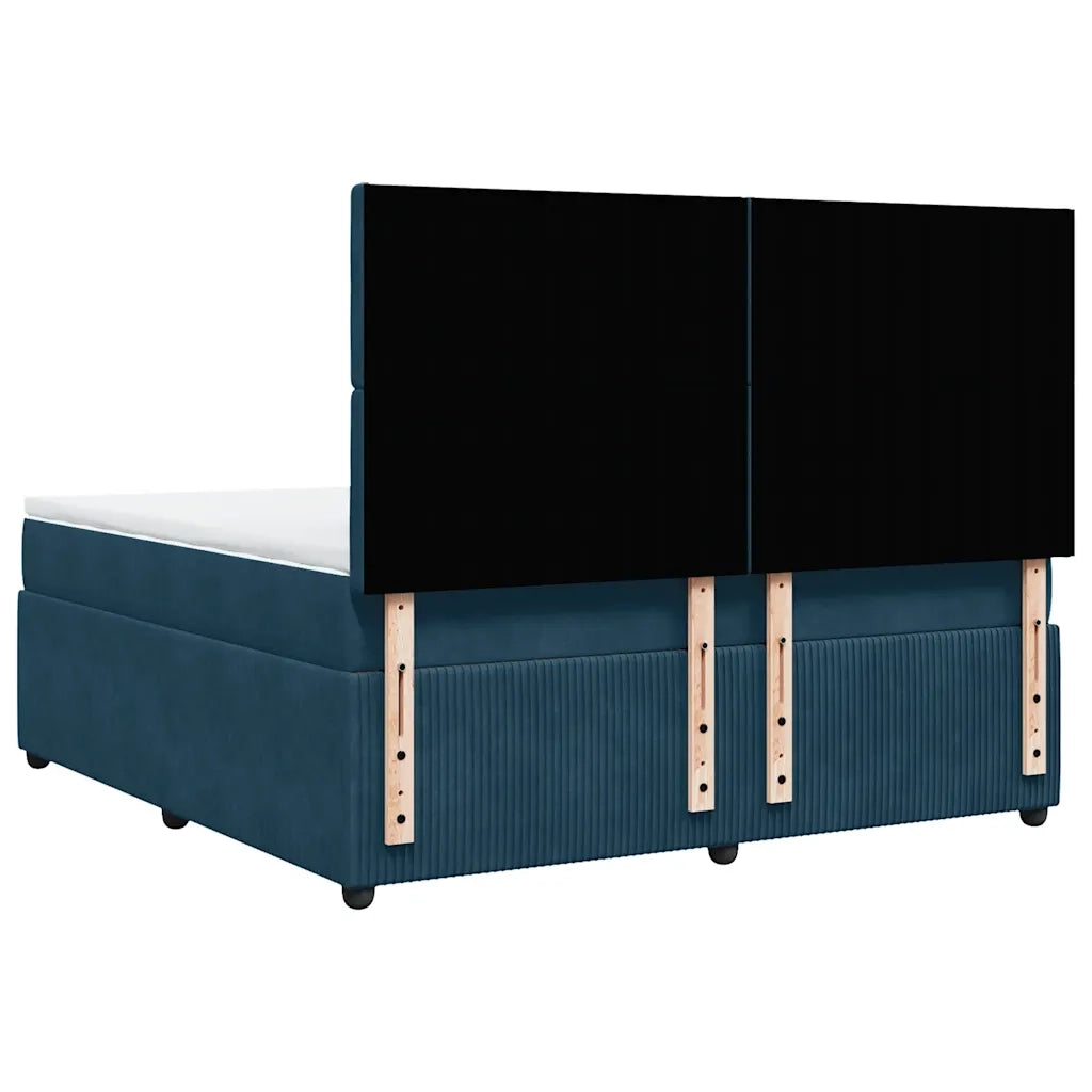 Giroletto a Molle con Materasso Blu 180x200 cm in Velluto 3294722