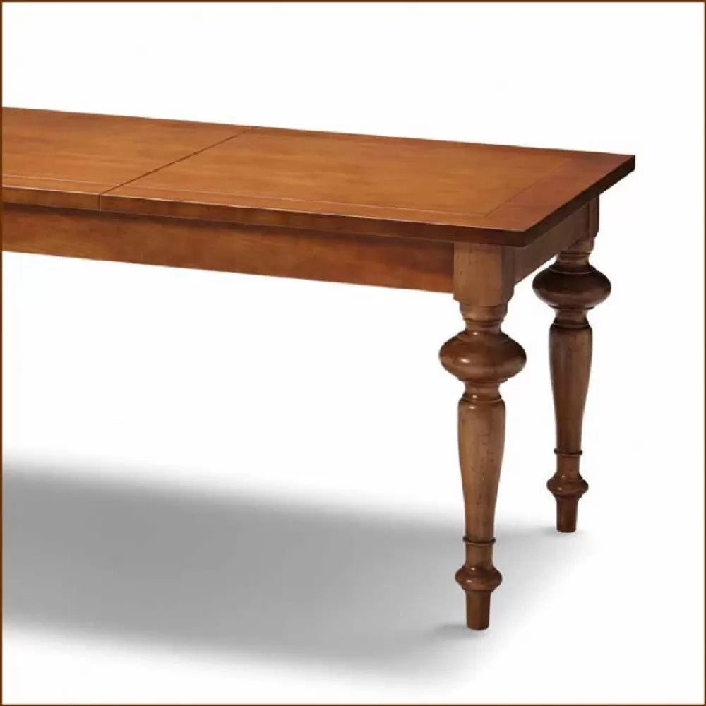 Tavolo da pranzo allungabile gamba tornita in legno tinta noce l.180 p.90 h.80 - Mobili 2G