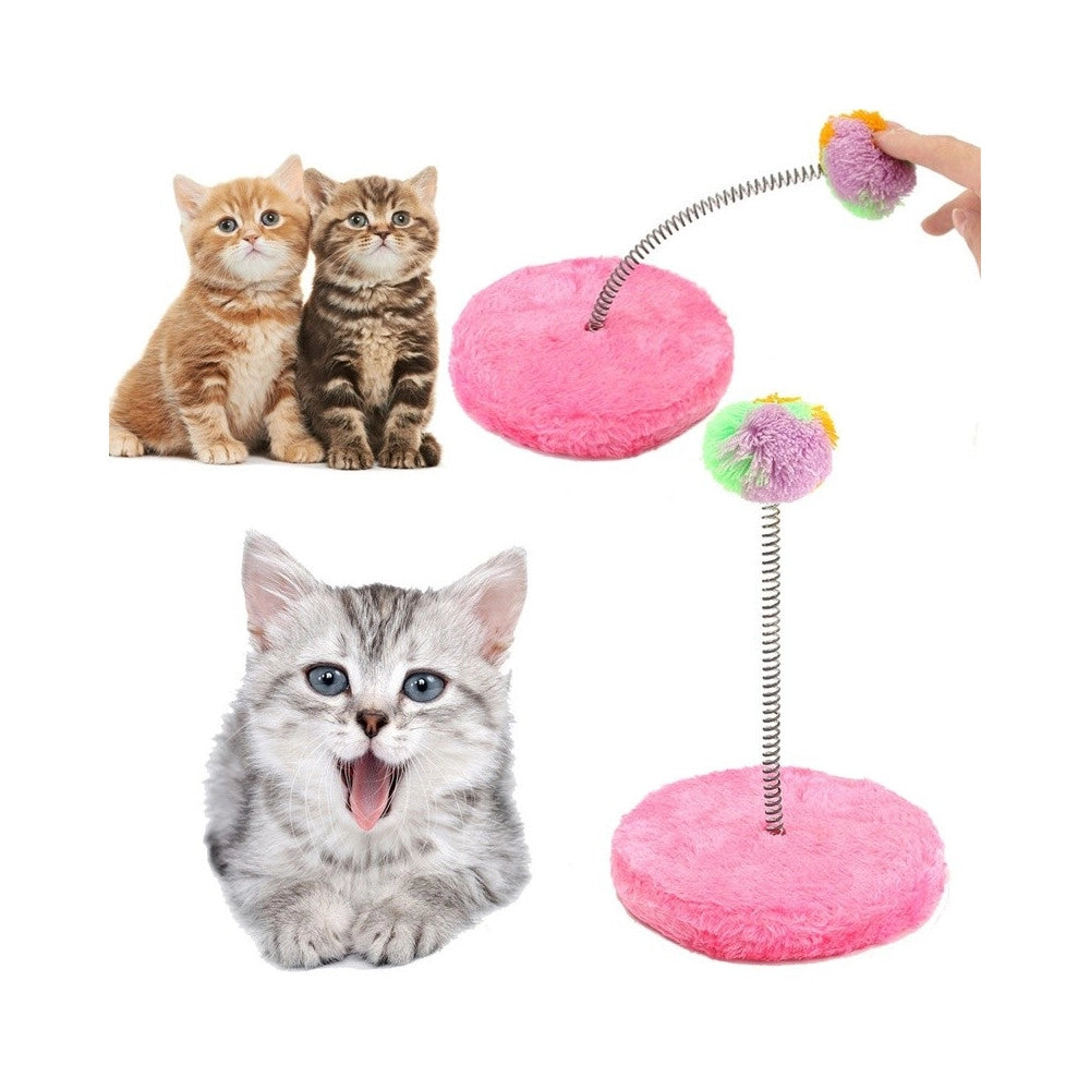 Trade Shop - Gioco Con Pupazzo Topo Palestra Per Gatto Gatti Unghie Tiragraffi Base Con Molle -