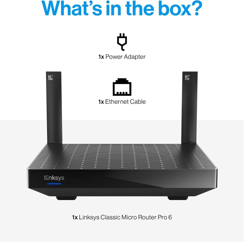 Micro Router Classic Pro 6, Router WiFi 6 Mesh Dual Band (AX5400), Router Wireless Gigabit, Fino a 5400 Mbps, Più di 35 Dispositivi e 250 m² di Copertura