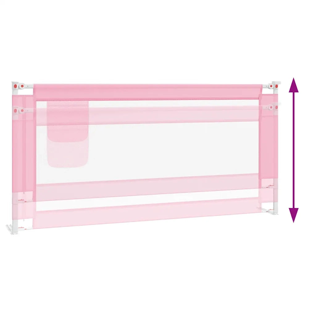 Sponda Letto di Sicurezza per Bambini Rosa 190x25 cm in Tessuto