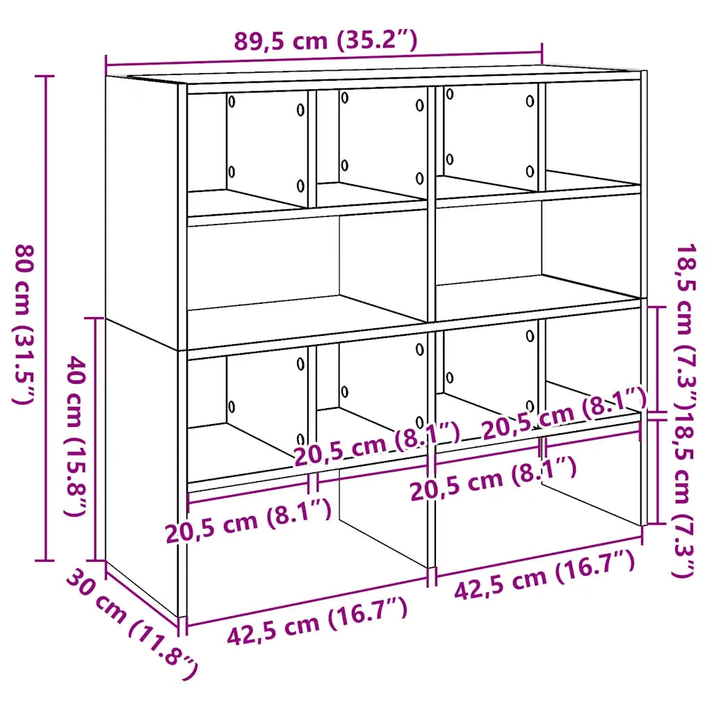 vidaXL Scarpiere 2 pz Impilabili Rovere Marrone 89,5x30x40 cm