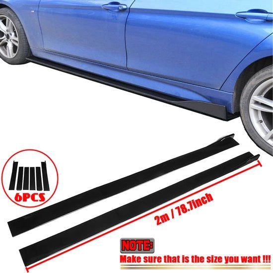 Sideskirt Universale 2 m - Skirt Lato Auto - Lame Lato - Nero