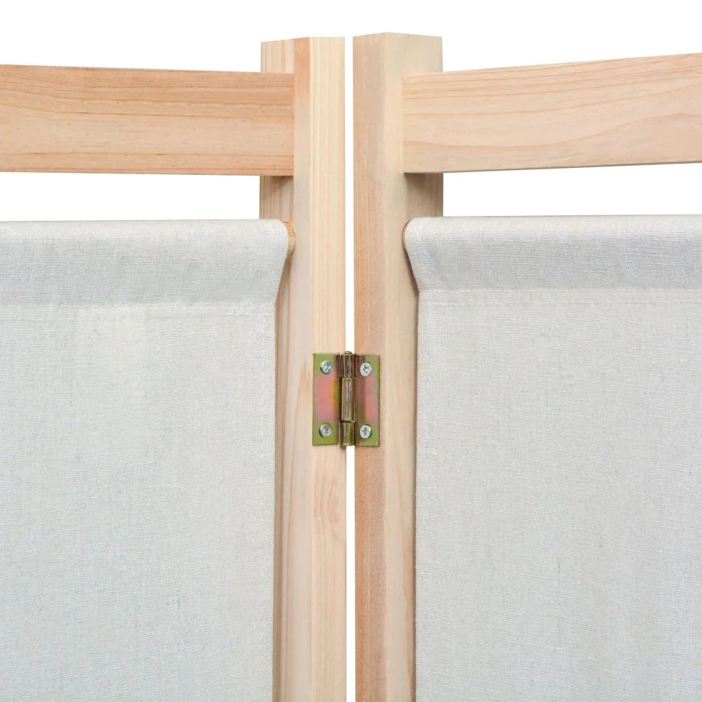Paravento divisorio divisorio mobile decorativo 3 pannelli crema 120x4 cm tessuto 0802095