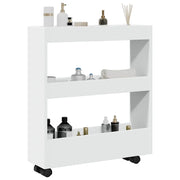Carrello portaoggetti stretto a 3 ripiani bianco in legno ingegnerizzato 855241