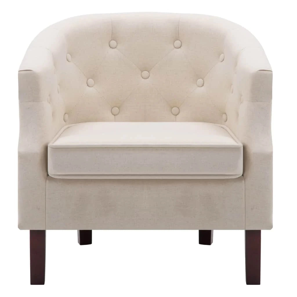 Poltrona/poltrona/divano club design con rivestimento in tessuto beige 1102152/3 cm