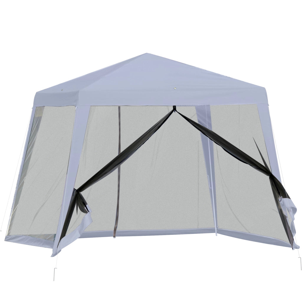 Carpa da Giardino ¨C zephmum ¨C Grigio 3x3 m con Rete Moschiera