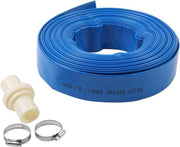 Serpentino di scarico 20 m x 38 mm con 2 viti - per pompe immersioni e altre pompe acqua - irrigazione giardino - blu