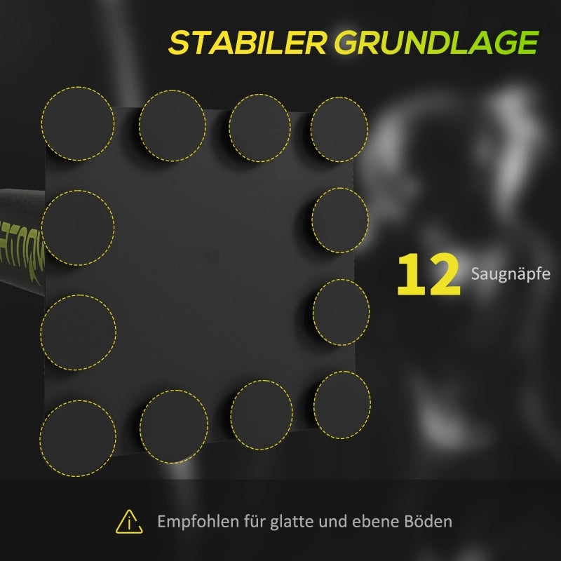 Supporto per boxe, due speedball, barra girevole per boxe, cuscinetti per calci, altezza regolabile, acciaio, 107 x 36 x 140-205 cm, nero