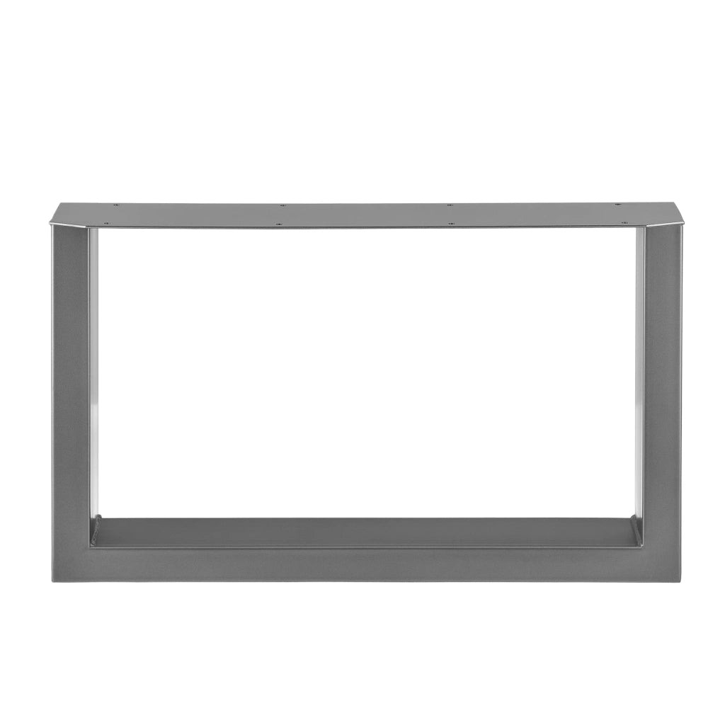 Set di 2 gambe rettangolari per tavolo in metallo 64 cm grigio acciaio 03_0003672