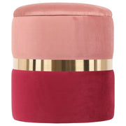 Set di 2 Pouf Contenitore Bicolore Jolene Rosa/burgundy 37x37x42