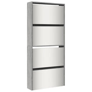 Scarpiera mobile contenitore per scarpe mobile ingresso/corridoio/soggiorno con specchio 4 ripiani finitura rovere Sonoma 63 x 17 x 134 cm grigio 02_0021888