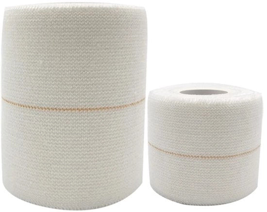 Bendalettrica Elastica Autoadesiva - Strappo Rugby - Resistente - 10 cm x 4,5 cm - Singola, Ginocchia, Gomiti - Bianca
