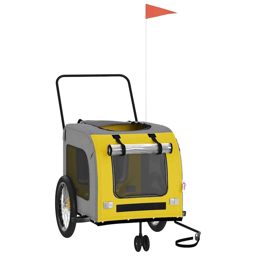 Rimorchio da Bici per Animali Giallo e Grigio Oxford e Ferro CFW8844475