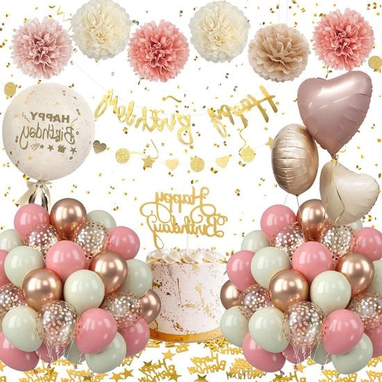 Decorazioni di Compleanno per Ragazze Retro Rosse - Decorazioni per Feste di Compleanno Decorazioni a Ballo Decorazioni a Papier di Pompon per Ragazze