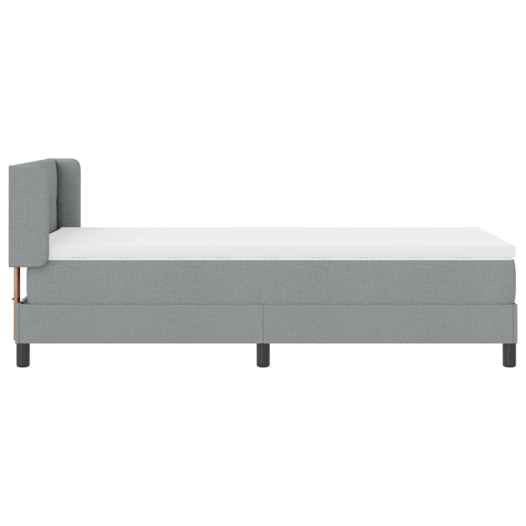 Letto a Molle con Materasso Grigio Chiaro 90x200 cm Tessuto