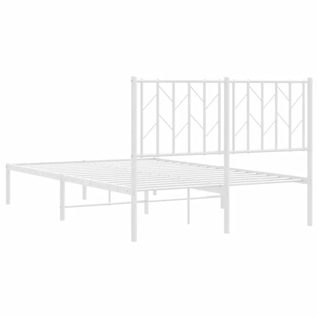 Giroletto con Testiera Metallo Bianco 120x190 cm 374483