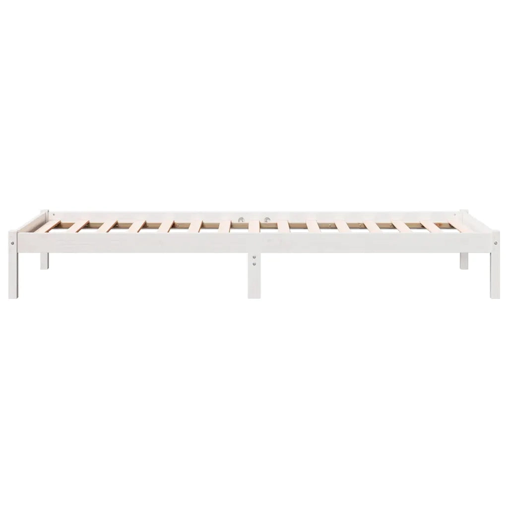 Letto Extra Lungo senza Materasso Bianco 100x210 cm in Pino 852405