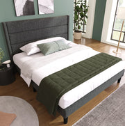 Letto matrimoniale 140x200 cm con materasso H3 grigio scuro