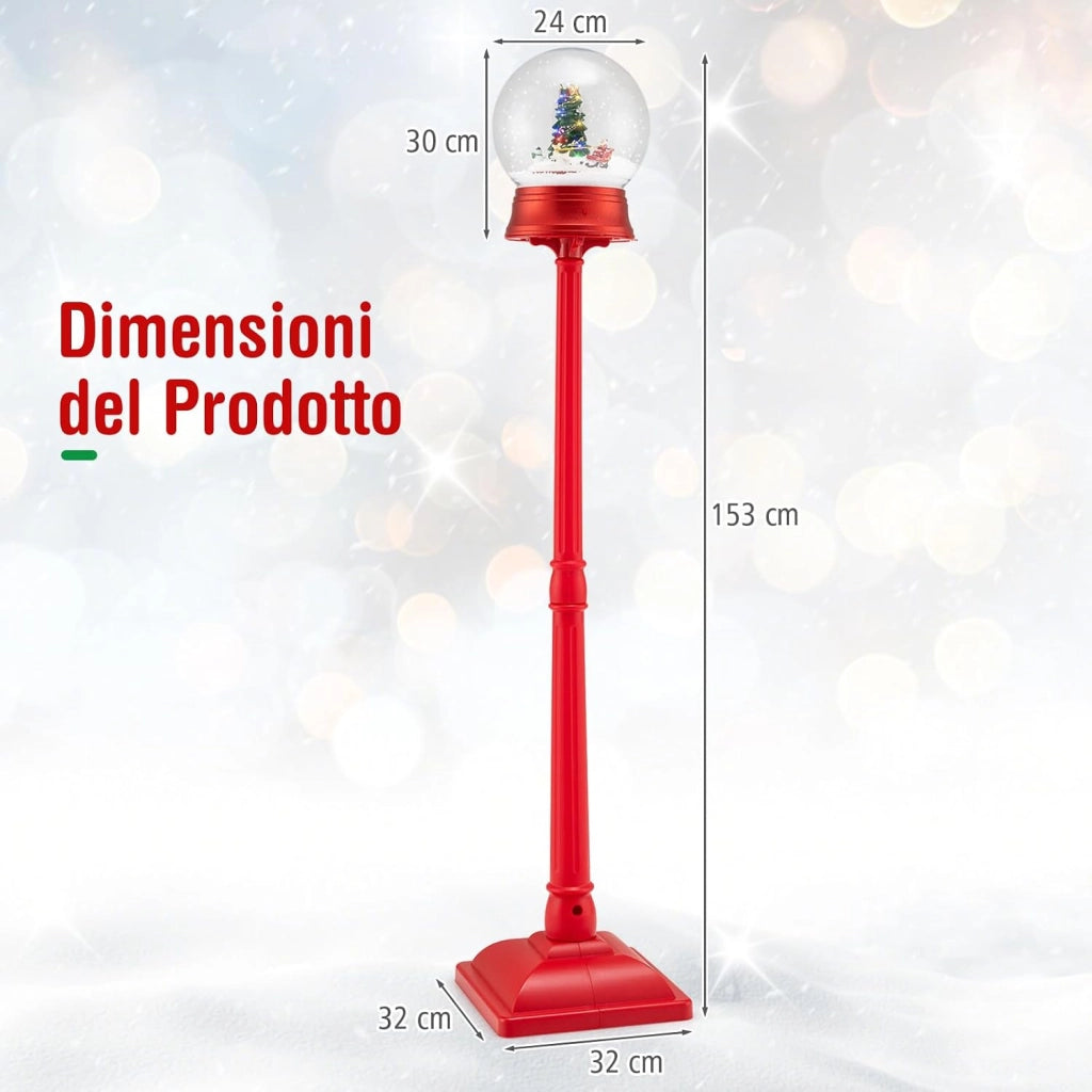150 CM Lampione Natalizio Musicale, Lampada Festiva con Lanterna a Globo di Neve Attivata dal Suono, Albero di Natale, Babbo Natale, Soldato e Scatole Regalo (Modello 3)