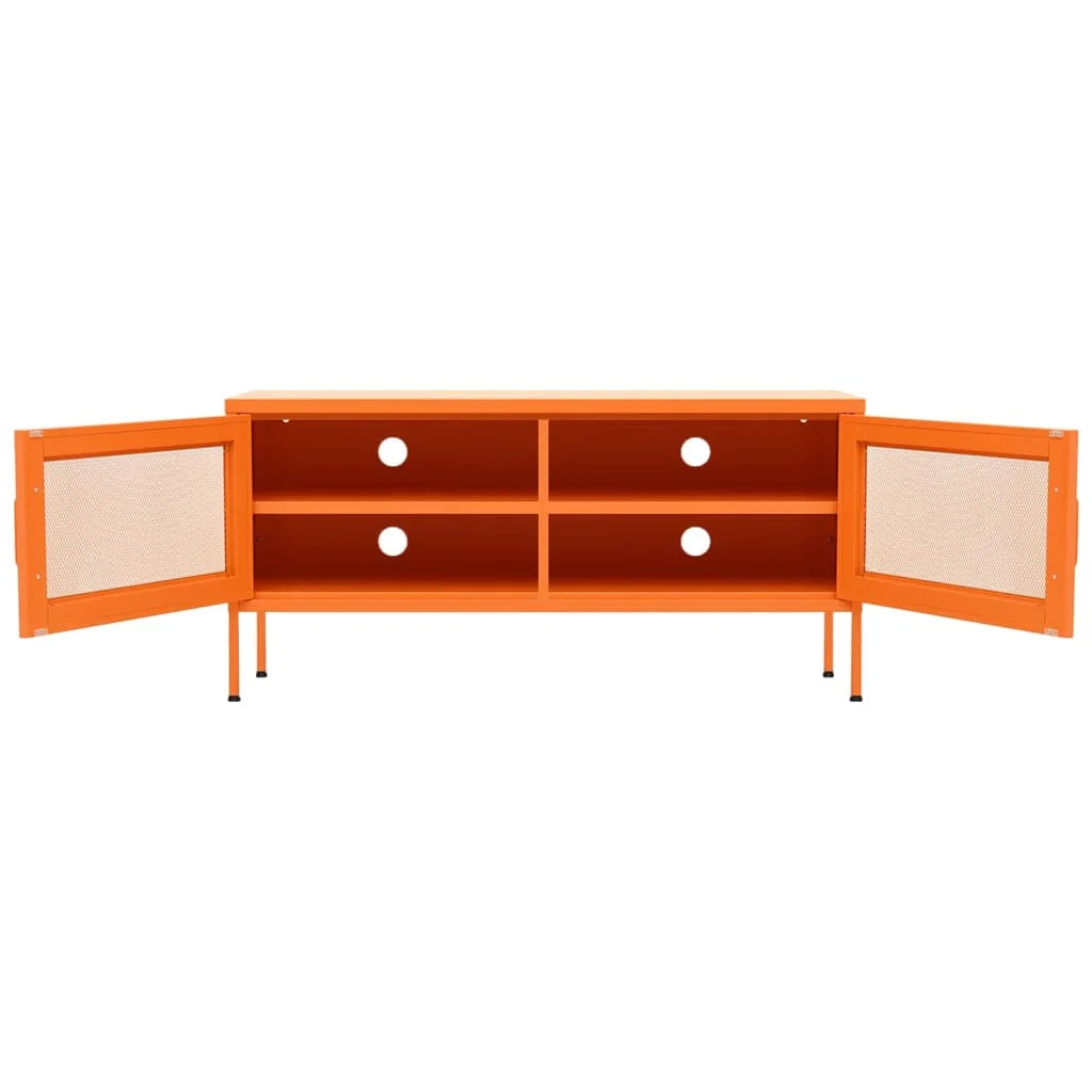 Mobile TV multimediale scaffale TV mobile TV sala da pranzo soggiorno camera da letto 105 x 35 x 50 cm acciaio arancione 02_0025691