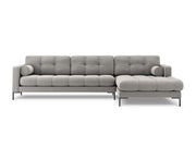 Cosmopolitan Design - Divano angolare destro "Bali" 5 posti in tessuto strutturato grigio chiaro 