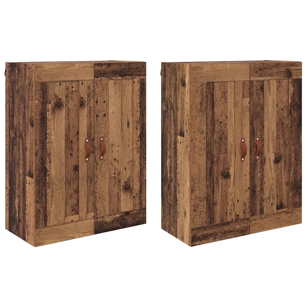 Mobile a muro 2 pcs Legno vecchio 69,5 x 34 x 90 cm 3415556