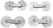 Straalmeter per misurazione di superfici convesse e concave, R0,3-1,5/R1-6,5/R7-14,5/R15-25 con 4 rvs radiometri.