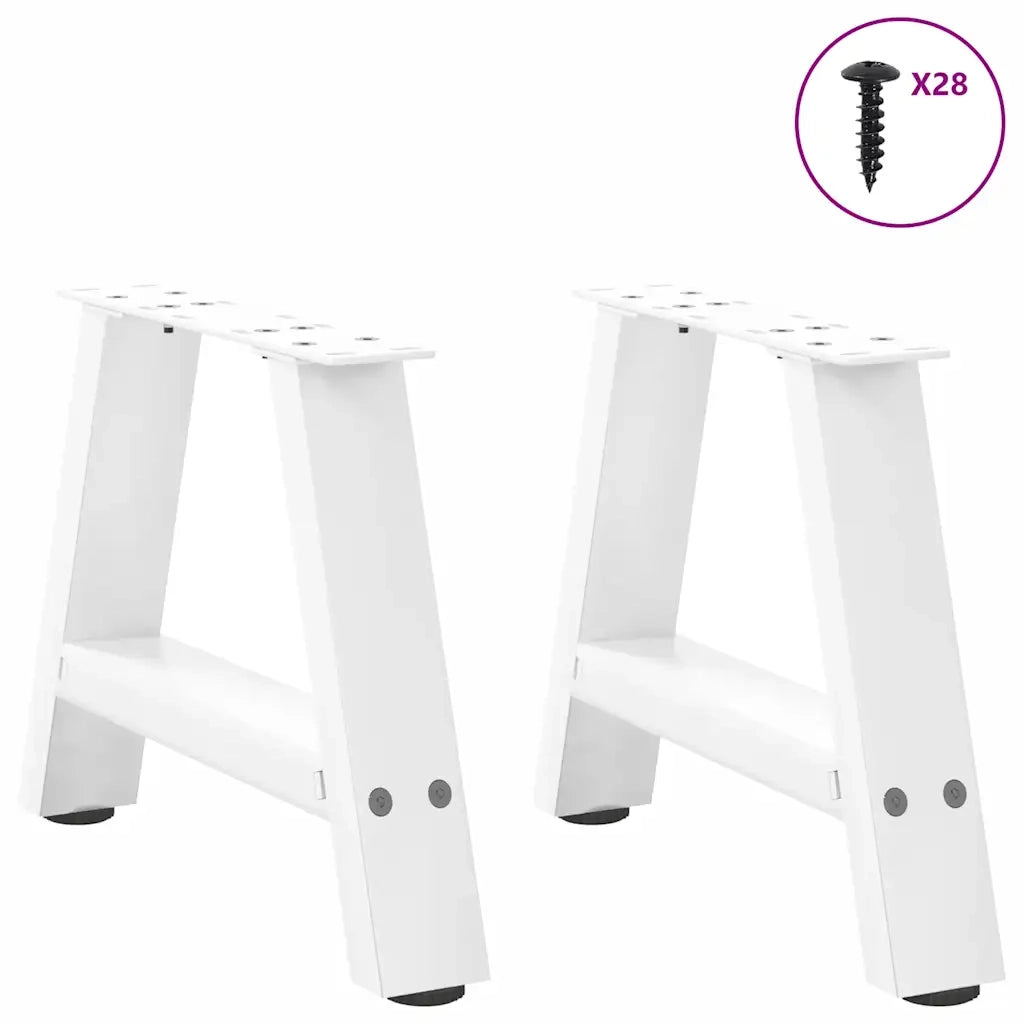 vidaXL Gambe per Tavolino da Caffè a Forma di A 2 pz Bianche 50x(30-31) cm Acciaio