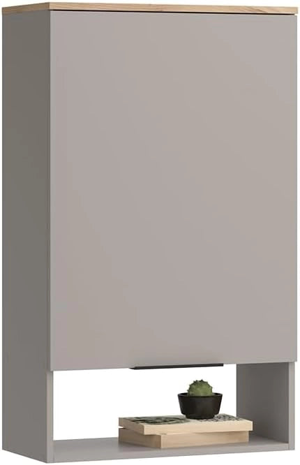 Libreria da parete Wido, Grigio, 60 x 100 cm con porta
