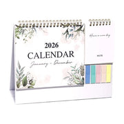 Calendario da tavolo 2026, gennaio - dicembre, calendario multifunzionale con note mini e etichette colorate, per ufficio, casa, scuola