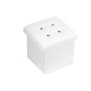 Trade Shop - Pouff Puff Pouf Contenitore Imbottito Portaoggetti Seduta Bianco 79436 38x38x35cm -