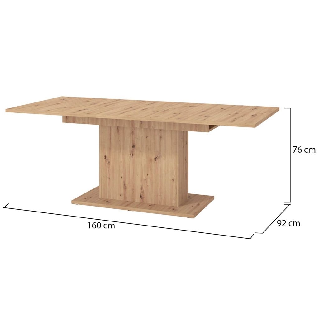 Siano, Tavolo Fisso 6 Posti, 160x91.5x76h cm Marrone Rovere Nodi