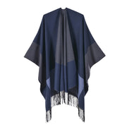 Sciarpa/stola da donna di grandi dimensioni, versatile e calda per l'autunno e l'inverno, con nappe.