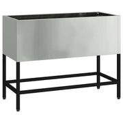 Fioriere | Cassetta per fiori | Vaso da Giardino Rialzato Argento 60 x 26 x 45 cm