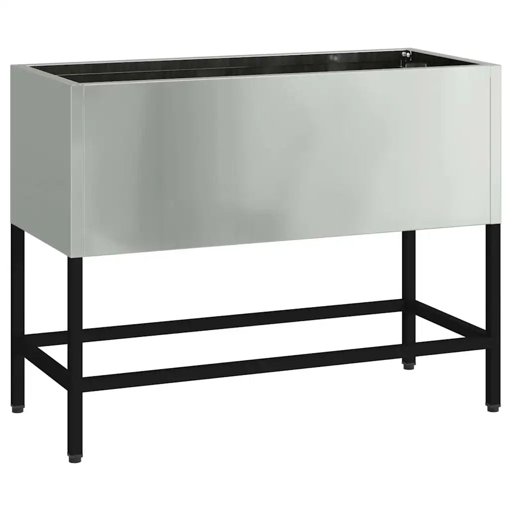 Fioriere | Cassetta per fiori | Vaso da Giardino Rialzato Argento 60 x 26 x 45 cm