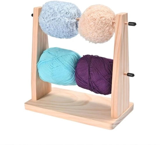 Dispensatore di filo a doppio filo per gare - Materiale di alta qualità in legno - Dispositivo rimovibile - Ideale per il ricamo e il cucito - Sostegno stabile