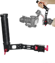 Sostegno per Parete con Maniglia di Alluminio Leggero - Fissaggio per Scarpe Freddo - Regolazione di Posizionamento Flessibile - Montaggio Rapido - Sistema di Blocco Shock-Resistente - Maniglia per Telecamera