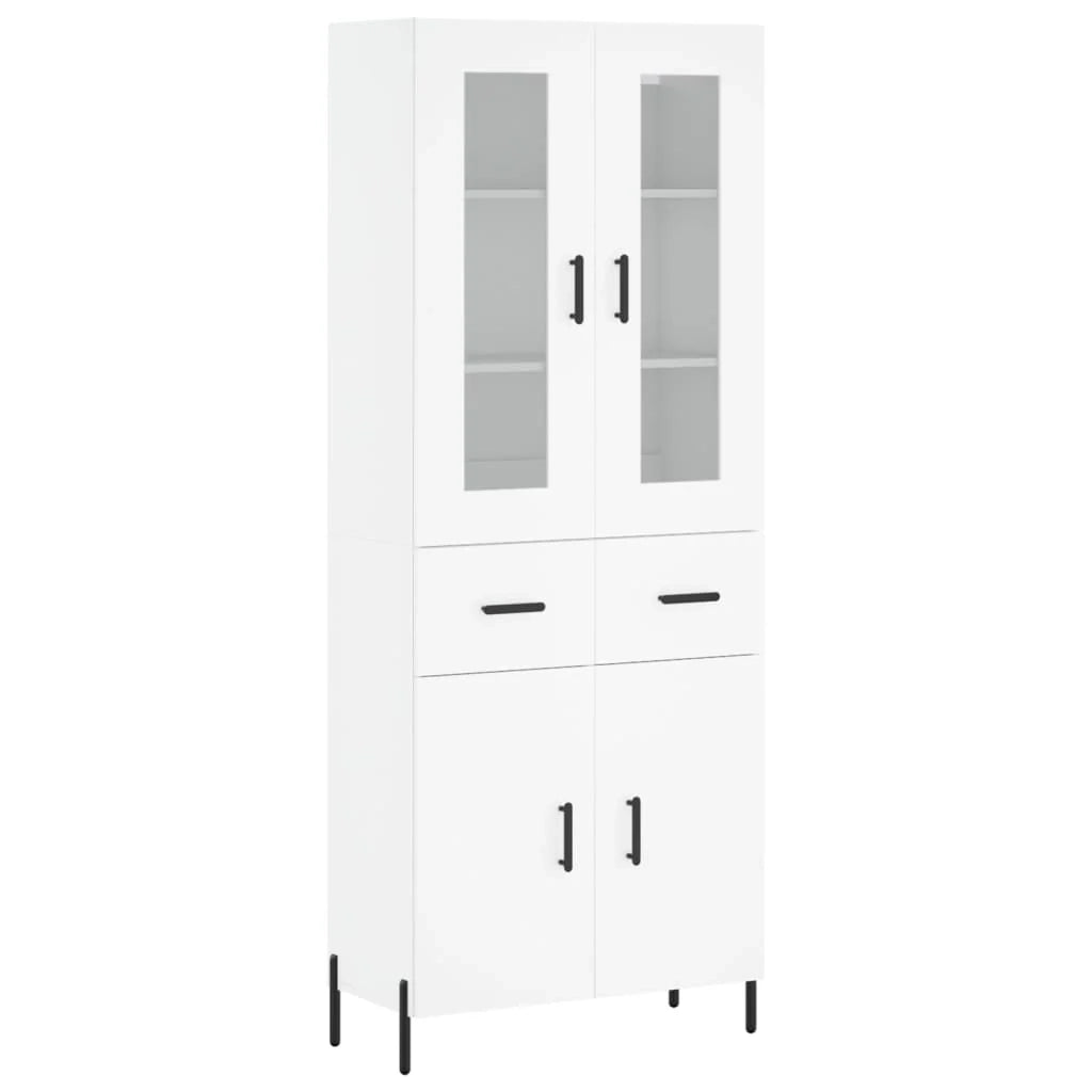 Buffet credenza cassettiera armadio mobile contenitore organizer cucina soggiorno salotto alto 69,5 x 34 x 180 cm legno ingegnerizzato bianco 02_0032693