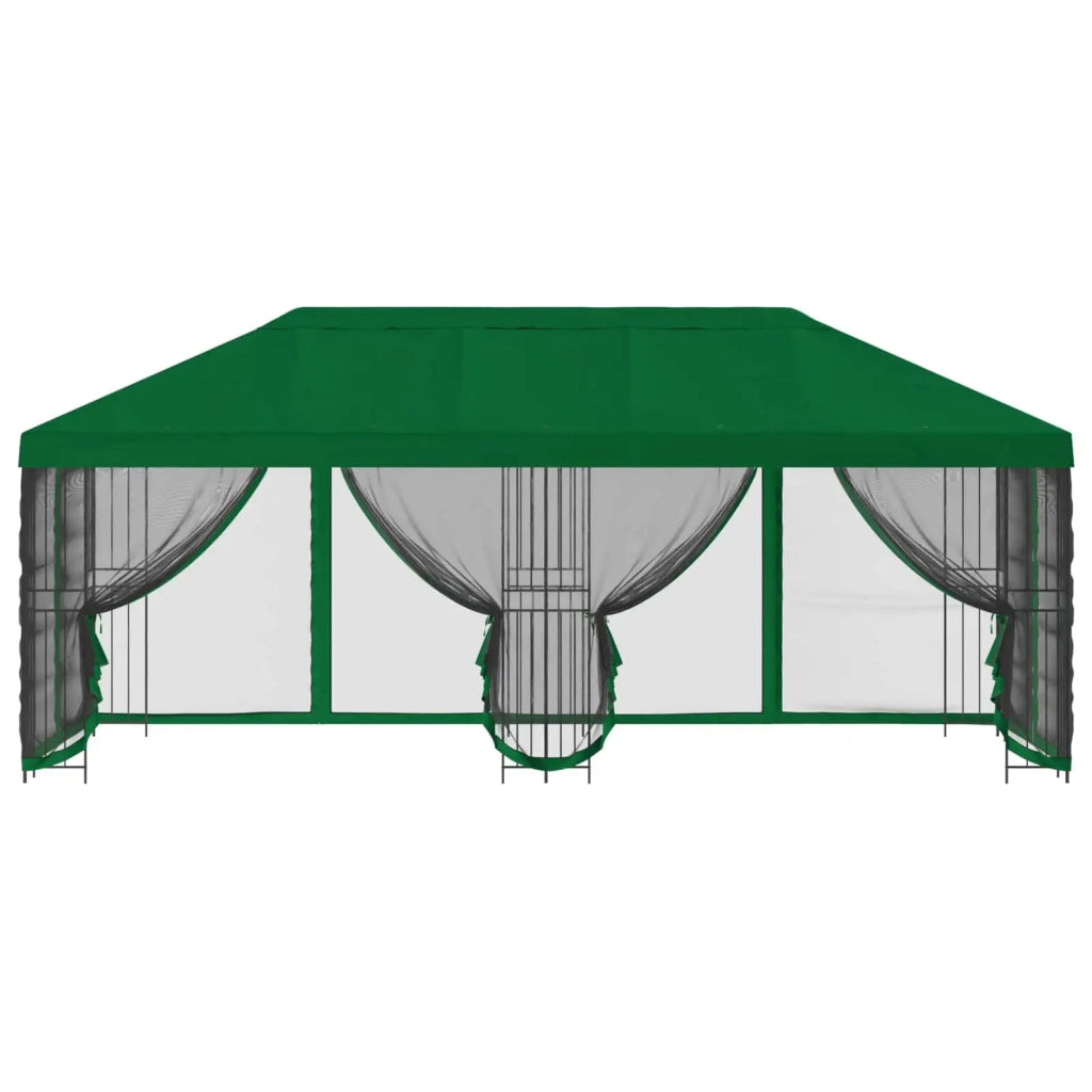Gazebo con pareti laterali 6 x 3 m Verde Poliestere e Acciaio 3375998