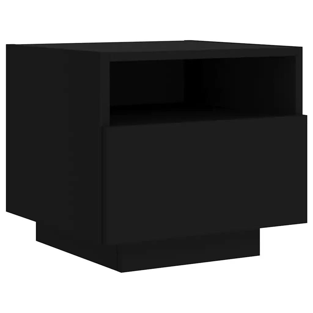 Comodini con Luci LED 2pz Neri 40x39x37 cm 836801