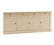 Credenza madia buffet in legno Shabby chic mod Martini avorio 4 ante