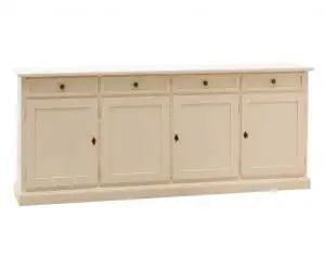 Credenza madia buffet in legno Shabby chic mod Martini avorio 4 ante