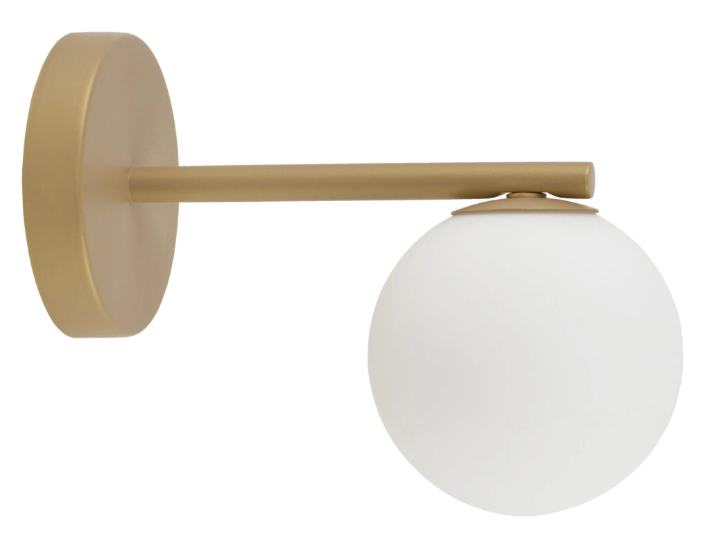 Applique minimal oro sfera bianca vetro Gama G9 Sigma