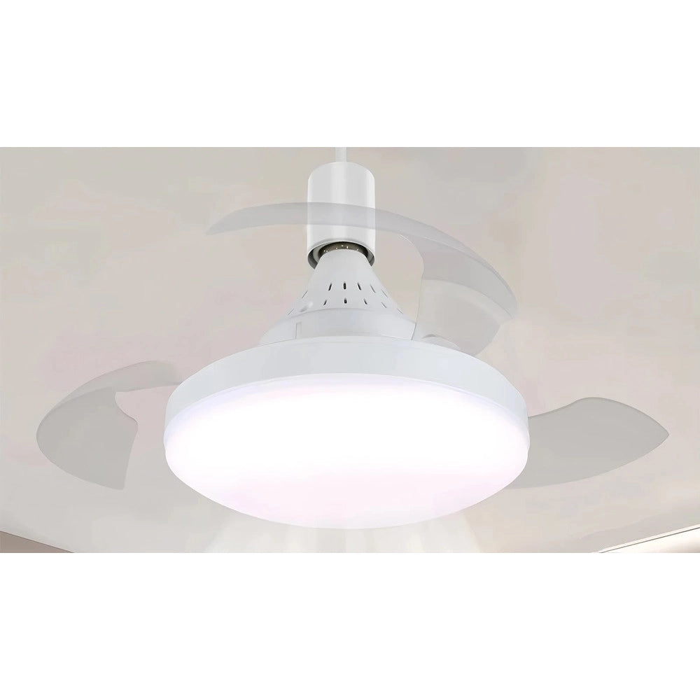 Trade Shop - Lampada Ventilatore Ufo Da Soffitto A Luce Led Attacco E27 30w 17" Super Silenzioso -