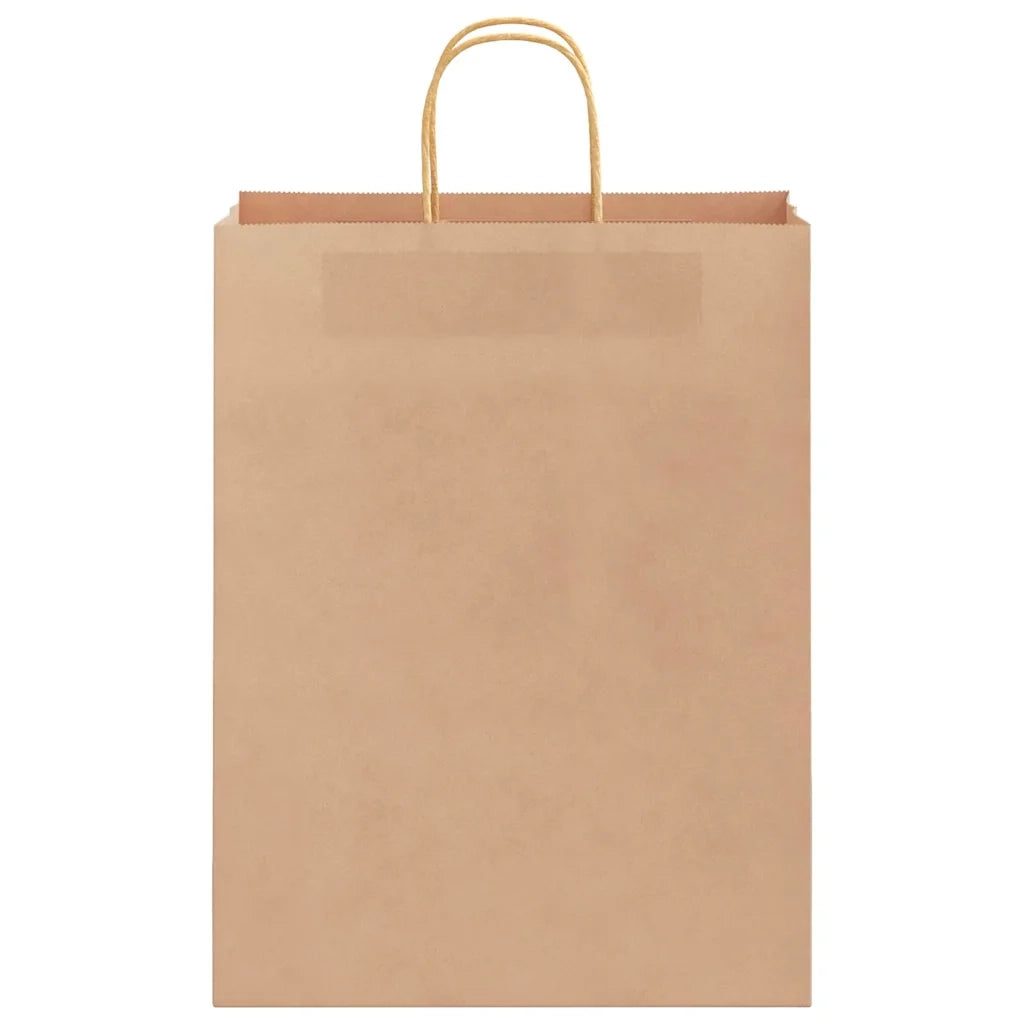 Sacchetti di Carta 250 pz con Manici Marrone 32x12x42 cm